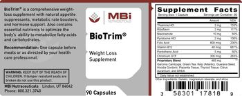 MBi Nutraceuticals BioTrim - weight loss supplement