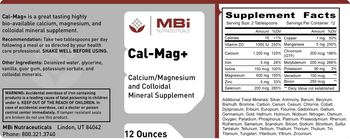 MBi Nutraceuticals Cal-Mag+ - calciummagnesium and colloidal mineral supplement