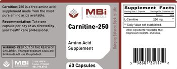 MBi Nutraceuticals Carnitine-250 - amino acid supplement