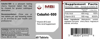 MBi Nutraceuticals Cobafol-500 - vitamin b12 and folic acid supplement