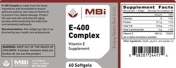MBi Nutraceuticals E-400 Complex - vitamin e supplement