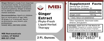 MBi Nutraceuticals Ginger Extract - supplement