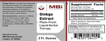 MBi Nutraceuticals Ginkgo Extract - phytofresh liquid herbal therapy
