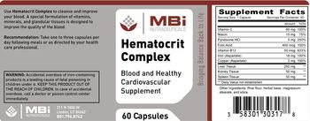 MBi Nutraceuticals Hematocrit Complex - blood and healthy cardiovascular supplement