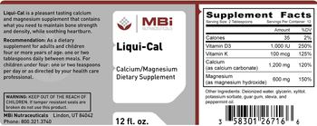 MBi Nutraceuticals Liqui-Cal - calciummagnesium supplement
