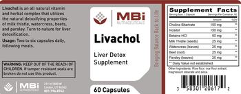 MBi Nutraceuticals Livachol - liver detox supplement