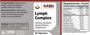 MBi Nutraceuticals Lymph Complex - healthy lymphatic system supplement