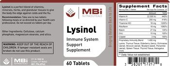MBi Nutraceuticals Lysinol - immune system support supplement