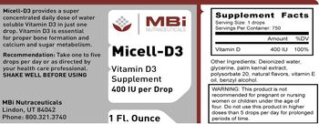 MBi Nutraceuticals Micell-D3 - vitamin d3 supplement