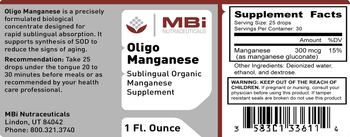 MBi Nutraceuticals Oligo Manganese - sublingual organic manganese supplement
