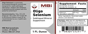 MBi Nutraceuticals Oligo Selenium - sublingual mineral supplement