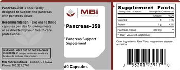 MBi Nutraceuticals Pancreas-350 - pancreas support supplement
