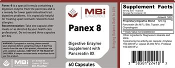 MBi Nutraceuticals Panex 8 - digestive enzyme supplement with pancreatin 8x