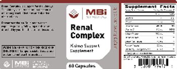 MBi Nutraceuticals Renal Complex - kidney support supplement