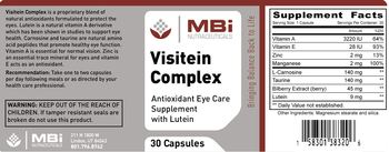 MBi Nutraceuticals Visitein Complex - antioxidant eye care supplement with lutein