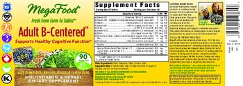 MegaFood Adult B-Centered - multivitamin herbal supplement