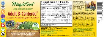 MegaFood Adult B-Centered - multivitamin herbal supplement