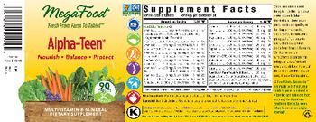 MegaFood Alpha-Teen - multivitamin mineral supplement