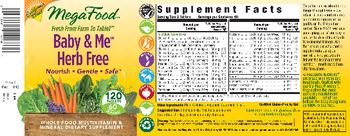 MegaFood Baby & Me Herb Free - whole food multivitamin mineral supplement