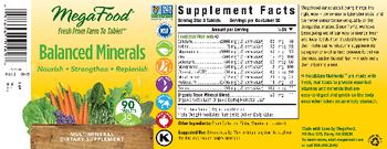 MegaFood Balanced Minerals - multimineral supplement