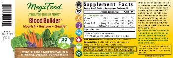 MegaFood Blood Builder - whole food multivitamin mineral supplement