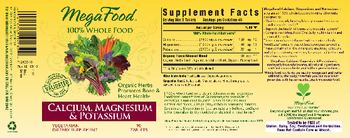 MegaFood Calcium, Magnesium & Potassium - supplement