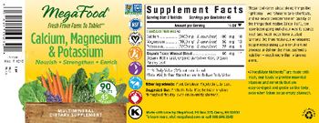 MegaFood Calcium, Magnesium & Potassium - multimineral supplement