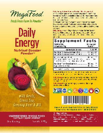 MegaFood Daily Energy - unsweetened whole food supplement
