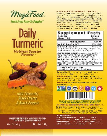 MegaFood Daily Turmeric - unsweetened whole food supplement