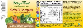 MegaFood Kid's B Complex - whole food multivitamin mineral supplement