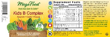 MegaFood Kids B Complex - multivitamin herbal supplement