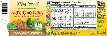MegaFood Kid's One Daily - whole food multivitamin mineral supplement