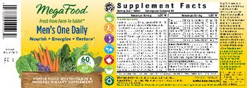MegaFood Men's One Daily - whole food multivitamin mineral supplement