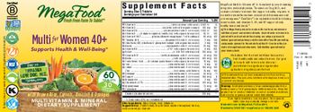 MegaFood Multi for Women 40+ - multivitamin mineral supplement