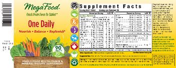 MegaFood One Daily - whole food multivitamin mineral supplement