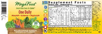 MegaFood One Daily - multivitamin mineral supplement