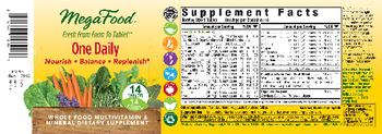 MegaFood One Daily - whole food multivitamin mineral supplement