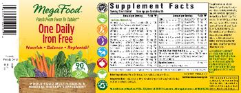 MegaFood One Daily Iron Free - whole food multivitamin mineral supplement