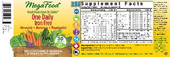 MegaFood One Daily Iron Free - multivitamin mineral supplement