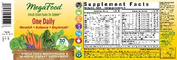 MegaFood One Daily - whole food multivitamin mineral supplement