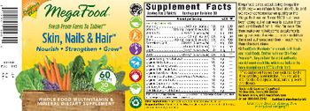 MegaFood Skin, Nails & Hair - whole food multivitamin mineral supplement