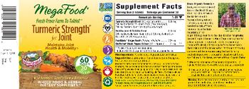 MegaFood Turmeric Strength For Joint - whole food herbal supplement