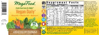 MegaFood Vegan Daily - whole food multivitamin mineral supplement