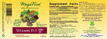 MegaFood Vitamin D-3 1000 IU - 