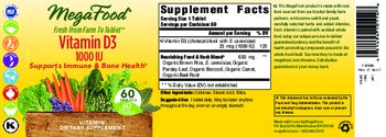 MegaFood Vitamin D3 1000 IU - vitamin supplement