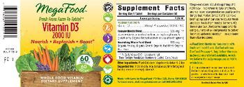 MegaFood Vitamin D3 2000 IU - whole food vitamin supplement