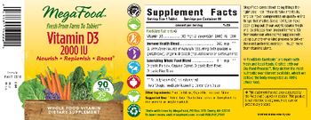 MegaFood Vitamin D3 2000 IU - vitamin supplement