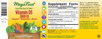 MegaFood Vitamin D3 2000 IU - vitamin supplement