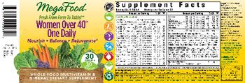 MegaFood Women Over 40 One Daily - whole food multivitamin mineral supplement