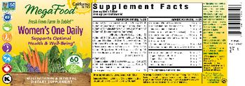 MegaFood Women's One Daily - multivitamin mineral supplement